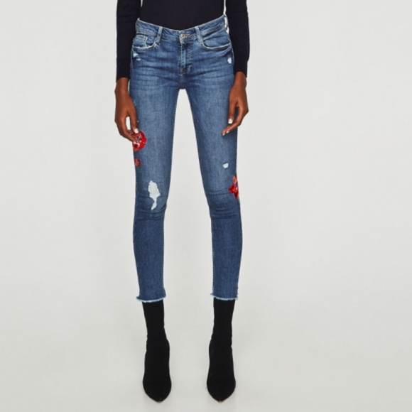 Zara Denim - ZARA Low-rise Jeans:Blue, US 8/EUR 40